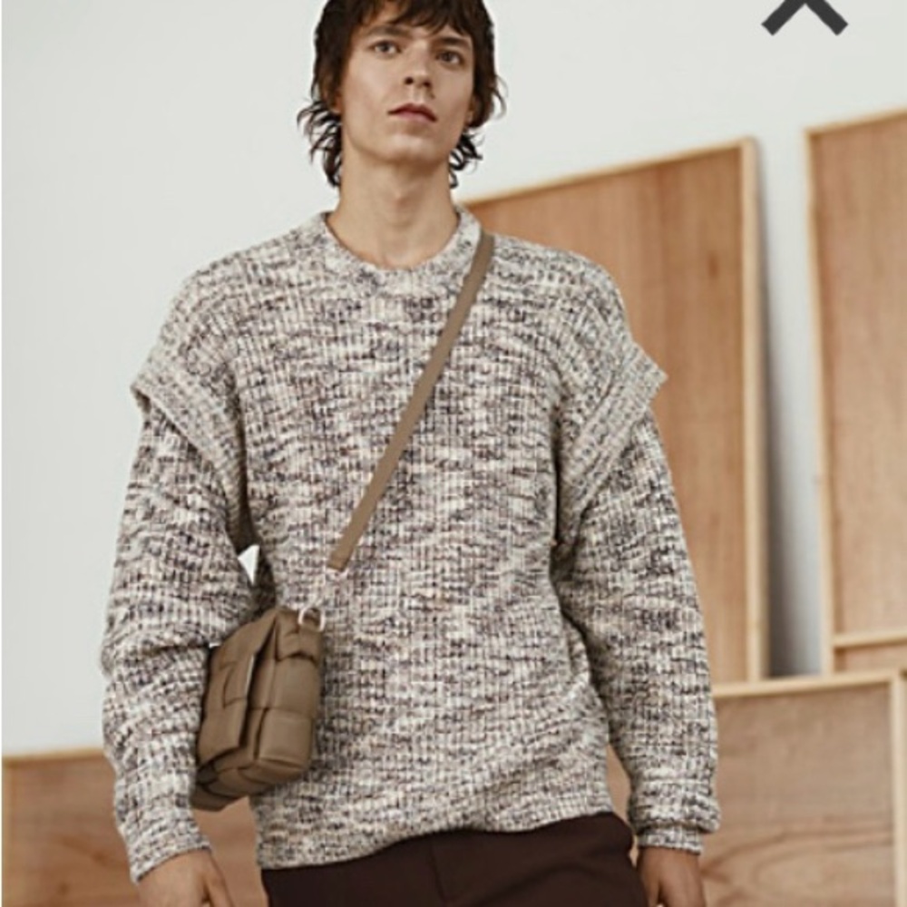 Simons Men's Beige Knit Sweater